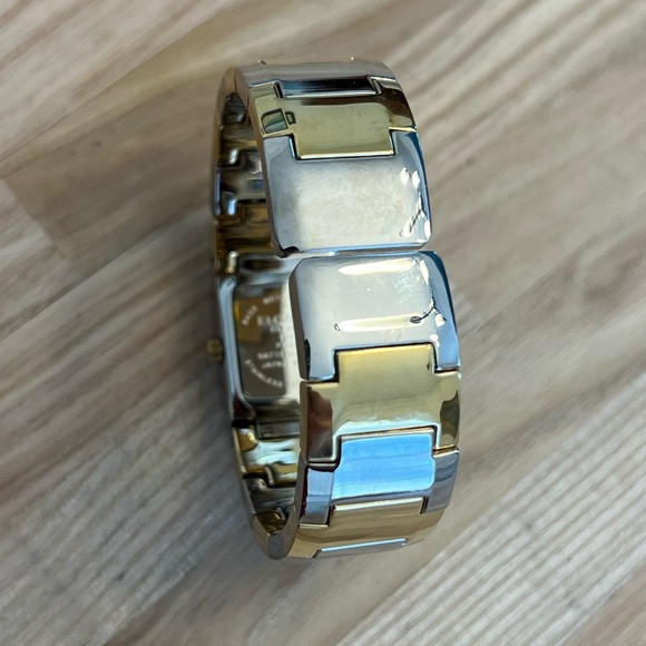 Elgin II Ladies Watch Gold Silver Tone Cuff Bracelet Silver Dial Gorgeous main image 6